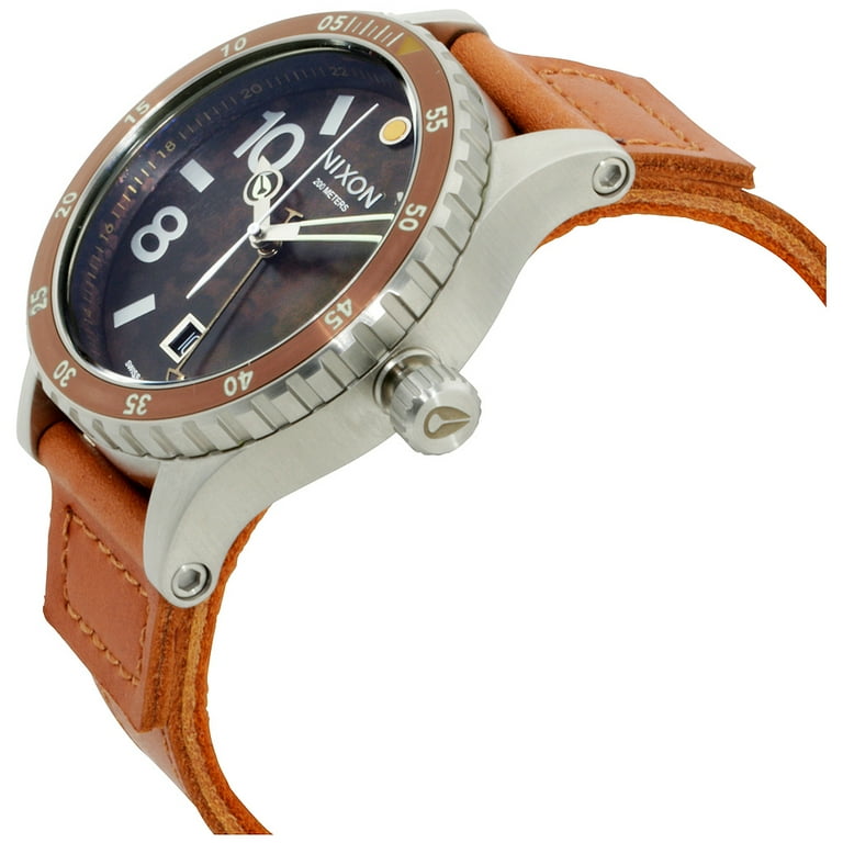 Nixon Men's Diplomat Brown Dial Leather Strap Watch A2691958