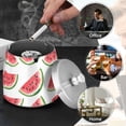 thumbnail image 4 of Yayeee Ashtray with Lid for Cigarette Smokeless Stainless Steel Home Ash Holder, White Watermelon, 4 of 7