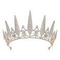thumbnail image 1 of Tiaras y coronas doradas para mujer, tiara de boda de cristal para novia, corona de cumpleaños de metal, accesorios para fiesta de disfraces, 1 of 5