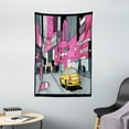 thumbnail image 1 of New York Tapestry, View of Manhattan and a Taxi Cab at Times Square, Wall Hanging for Bedroom Living Room Dorm Decor, 40"W X 60"L, Grey Teal Pink Mustard and Charcoal Grey, by Ambesonne, 1 of 2