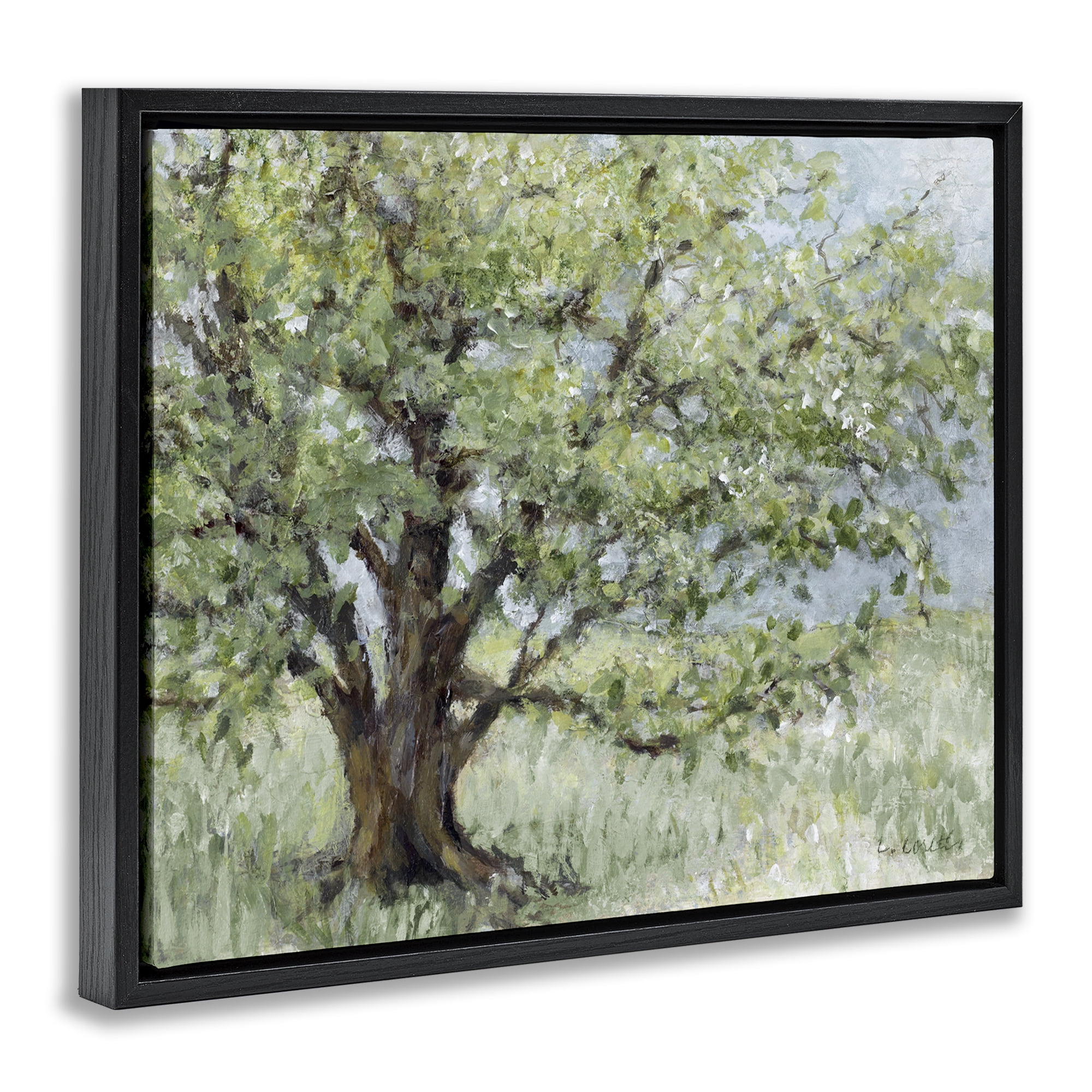 Stupell Industries Summer Oak Splendor Landscape Black Framed Floater Canvas Wall Art, design by Lanie Loreth