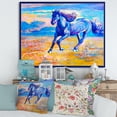 thumbnail image 2 of Abstract Blue Horse Galoping Over The Prairie 20 in x 12 in Framed Painting Canvas Art Print, by Designart, 2 of 4