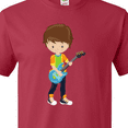 thumbnail image 4 of Inktastic Rock Boy, Brown Hair, Boy Playing Guitar In Band T-Shirt, 4 of 5
