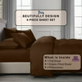thumbnail image 2 of 1000 Thread Count, 100% Giza Egyptian Cotton - 6 PC Sheet Set - Full, Chocolate, 10" Deep Pocket, 2 of 9