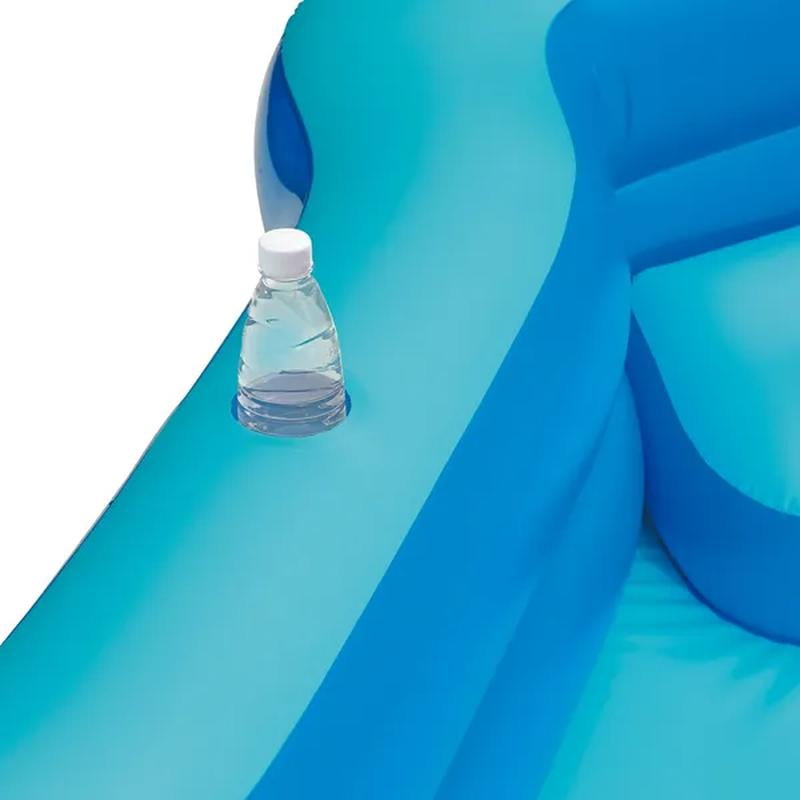 Blue Deluxe Comfort Inflatable Family Swimming Pool, 4 Seats, Square