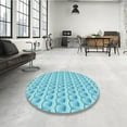 thumbnail image 4 of Ahgly Company Machine Washable Indoor Square Transitional Blue Area Rugs, 8' Square, 4 of 7