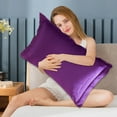 thumbnail image 3 of Solid Color Silk Pillowcase Silk No Zipper Envelope Pillow Pillow Cover, 3 of 6