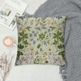 thumbnail image 2 of PHYHOO Floral Pillow Cushion Cover , Vintage Plants Flowers Botanical Design Art, Decorative Square Accent Pillow Case, Reseda Green Beige, 2 of 5