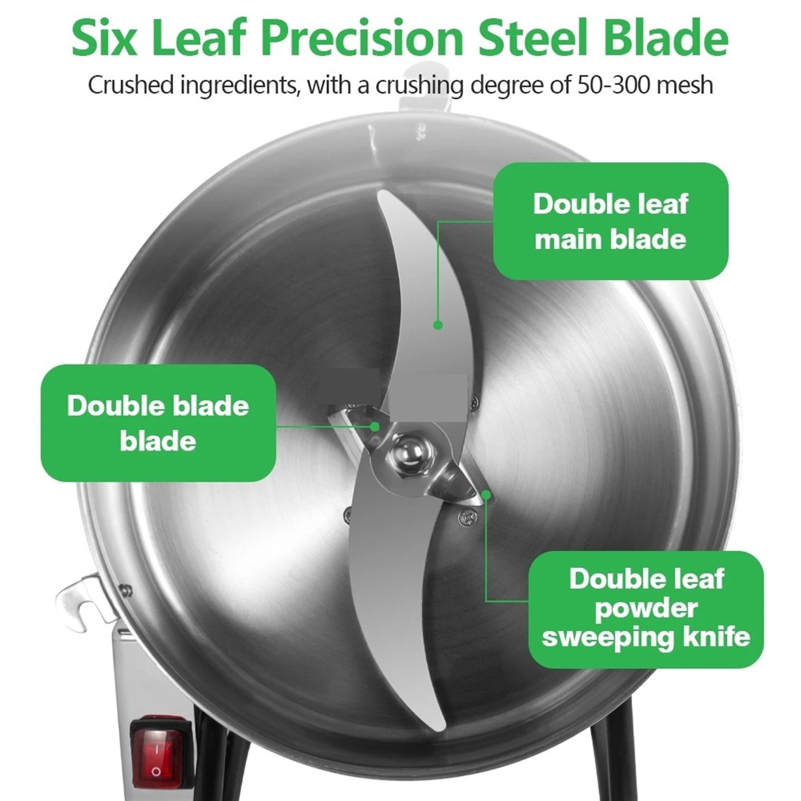 4500G Grinder High Speed Spice Grinder Grain Crusher Large Commercial High Capacity Stainless Steel Coffee Grinder Machine