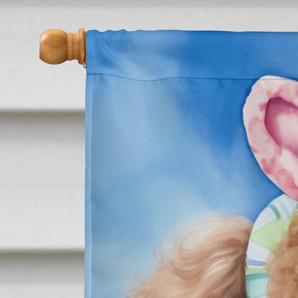 Chocolate Poodle Easter Egg Hunt House Flag 28 in x 40 in