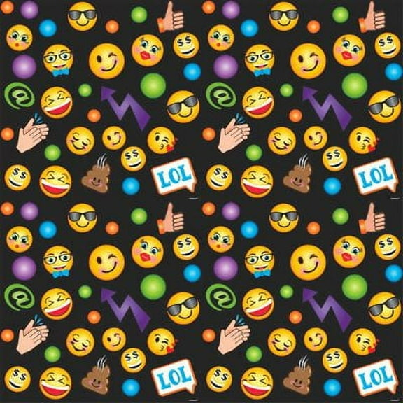 Various Emoji 'Lol' Decorative Gift Wrap, 5ft x 30in, 1 Pack