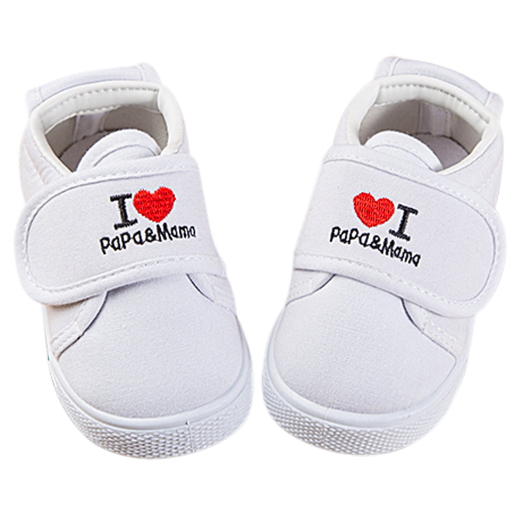 Coxeer Baby Shoes I Love Papa Mama Printed Canvas Shoes Toddler Prewalkers For Infants Children Walmart Com Walmart Com