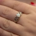thumbnail image 6 of 14k White Gold Oval Opal And Diamond Ring, 6 of 8