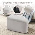 thumbnail image 3 of UIXE Rounded Triangle Ottoman Pebble Footstool Upholstered Coffee Side Tables for Living Room Bedroom Entryway, Light Sand, 3 of 6