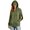 Army Green, variant on Womens Eye Mask Drawstring Hoodie Zip Up Jackets Side Zip Long Sleeve Pocket Oversized Casual Sweat Outer Coat
