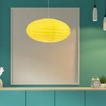 LEORX Yellow Oval Paper Lantern Lamp Shade for Indoor Outdoor Ambiance