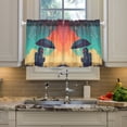 thumbnail image 2 of Yayeee Kitchen Curtains Tier Pair Light Filtering 27"x36" Rod Pocket Short Cafe Window Panel, Astronaut and Sky, 2 of 7