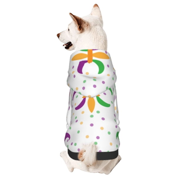 Balery Mardi Gras Carnival1 Sudadera con Capucha para Perros Pequeños – Ropa para Mascotas, Disfraz para Perros y Gatos, Ideal para Fiestas y Cosplay-XX-Large