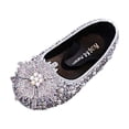 thumbnail image 2 of YHAJDS Girls Flower Sequin Mary Jane Flats Rhinestone Pearl Elastic Ballet Shoes, 2 of 5