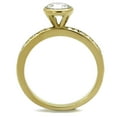 thumbnail image 2 of IP Gold(Ion Plating) Stainless Steel Ring with AAA Grade CZ in Clear for Women Clear Stone Color Style TK2254 Size 5, 2 of 3