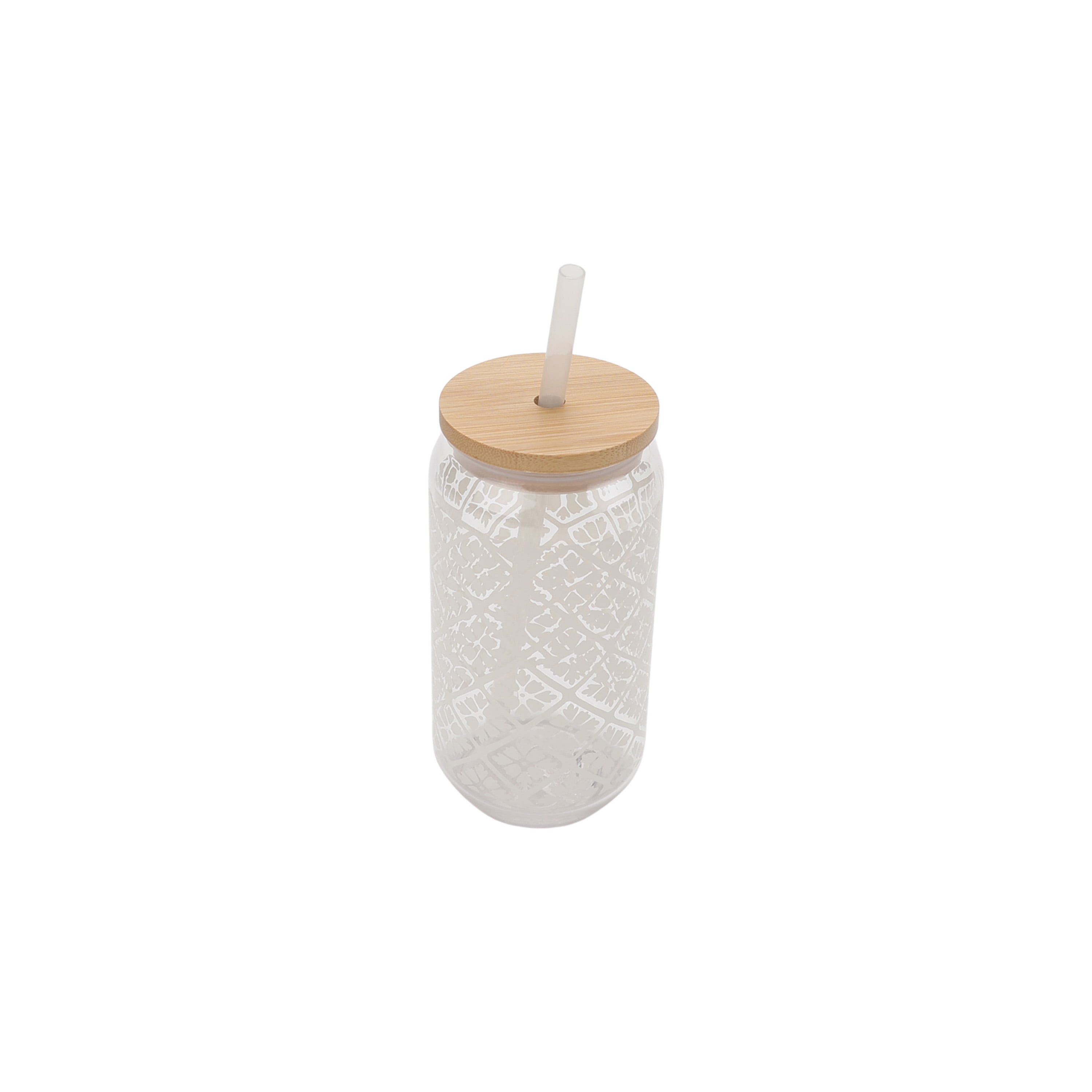 Mainstays by Becky G. & Alejandra 20-Ounce Acrylic Can Shape Tumbler, White Tile Pattern