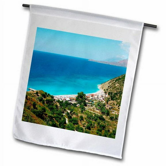3dRose, Bunets Beach, Piqueras, Albania, Europe-EU01 PRI0022 - Prisma, 18 x 27 inch Garden Flag