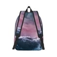 thumbnail image 2 of Rateoe Boat Lighthouse Storm Waves Pattern Canvas College Laptop Backpack,Travel Daypack,Durable Rucksack Travel Notebook Bag School Backpack Book Bag for Men Women-Small, 2 of 7