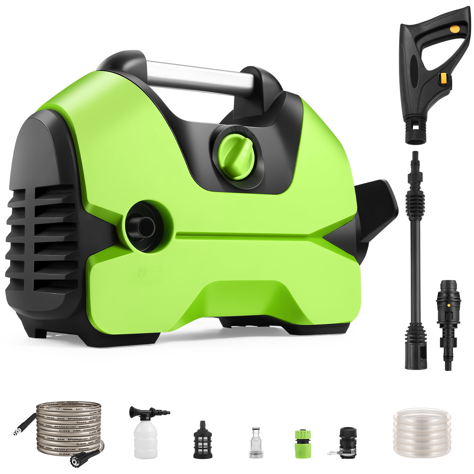 CFWS 3000 Max PSI Electric Pressure Washer with Hose Foam Cannon Portable to Clean Patios Cars Fences Driveways