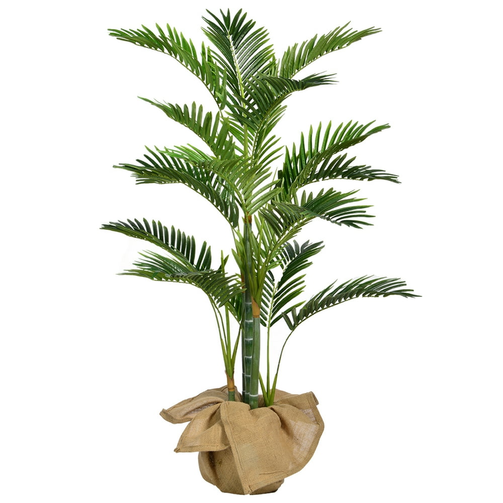 48" Tall Palm Tree Artificial Indoor/ Outdoor Faux Décor with Burlap