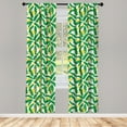 thumbnail image 2 of Ambesonne Nature 4-Panel Curtains, Banana Art, 56"x84", Hunter Green Yellow, 2 of 4