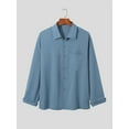 thumbnail image 3 of INCERUN Men's Stylish Design Lapel Long Sleeve Elegant Buttons Shirt, 3 of 7