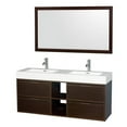 thumbnail image 2 of 60" Double Bathroom Vanity in Gray Oak, Acrylic Resin Countertop, Integrated Sinks, and 58" Mirror, 2 of 2