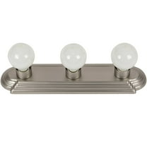 Sunlite 3-Light Art Deco Vanity Light Fixture, Medium Base (E26) Socket, G25 (60W Max), Brushed Nickel
