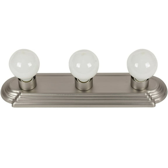 Sunlite 3-Light Art Deco Vanity Light Fixture, Medium Base (E26) Socket, G25 (60W Max), Brushed Nickel