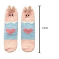 thumbnail image 4 of HuangHuanChen Christmas Casual Three Cute Santa Stockings Fuzzy Fluffy Warm Slipper Socks for Women Winter Cozy Christmas Socks Unisex Pink, 4 of 5