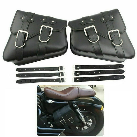 PU Leather Motorcycle Saddle Bags Saddlebag Luggage Bag Fit for Sportster 883 Dyna