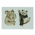 thumbnail image 1 of Panda Cutting Board, Koala and Panda Sitting on Trees Wild Life Tropics Habitat Woodland Illustration, Decorative Tempered Glass Cutting and Serving Board, Small Size, Beige Black, by Ambesonne, 1 of 1