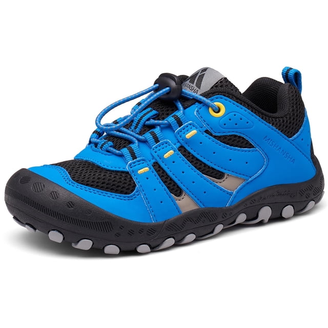 Zapatos de senderismo Mishansha para niños y niñas al aire libre, negro y azul