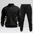 thumbnail image 4 of Ccpelsie Men's 2 Piece Track Suit Set Jogging Sweatsuit Workout Quarter Zip Suit Fit Fall Winter with Multi Pockets(Black,M), 4 of 6