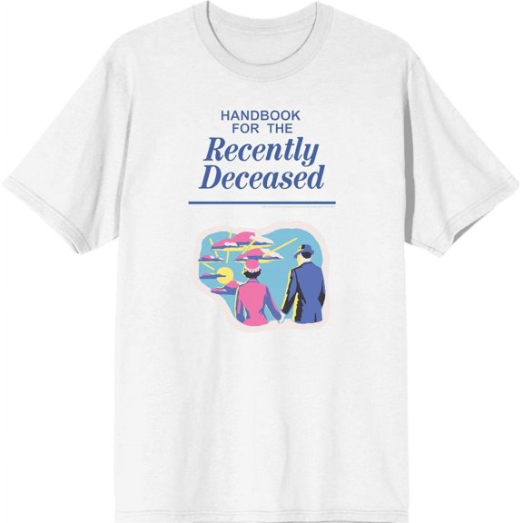 Beetlejuice Handbook For The Recently Deceased Men's White Crew Neck Short Sleeve Tee-Medium