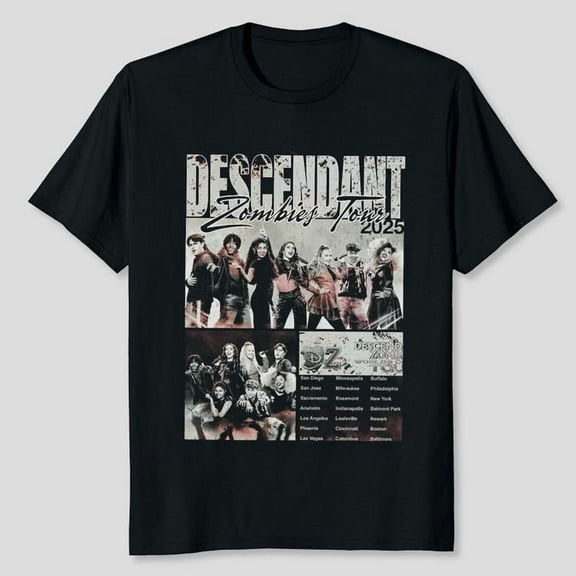 Unisex Descendants Zombies Worlds Collide Tour Graphic T-Shirt, Sizes S-5XL, Tbun