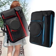 Dualoai A4 Art Case, Artist Backpack, Large Tote Carrier Sketch Board Carrying Black Blue