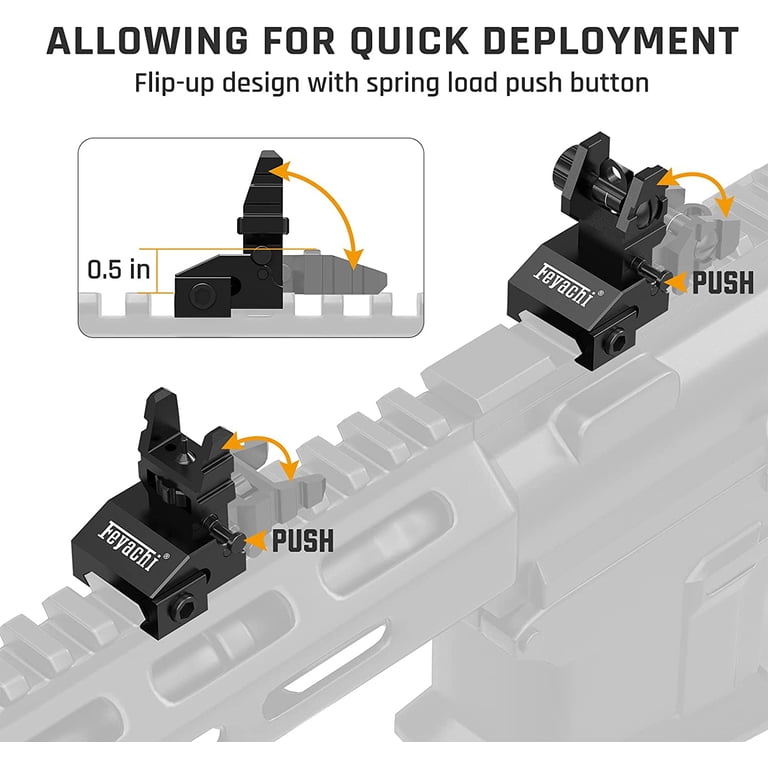 Feyachi S54 Flip Up Viseur à Fer Airsoft 45 Degrés - Viseur Picatinny 20mm/22mm