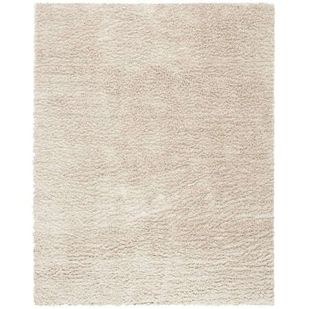 SAFAVIEH August Sophia Solid Plush Shag Area Rug  Beige  8  x 10