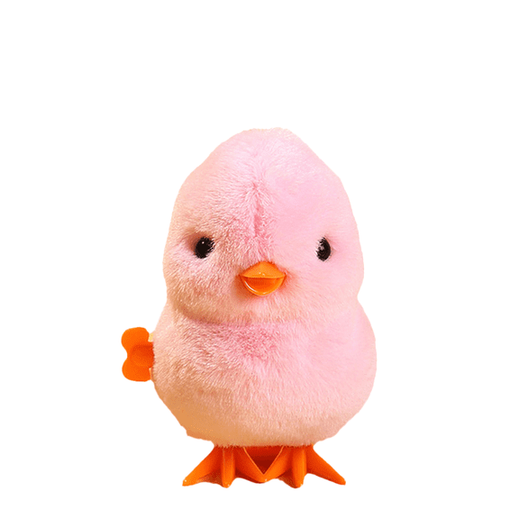 Plush Pink Chick Wind-up Walking, Soft Fabric, Crawling Guide , 3.54", 0.17lb, Stuffed Animal, Cute Chick, Super Soft Cute Toy