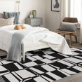 thumbnail image 4 of Geometry Rugs for Living Room Bedroom - Black and White Rug 4x5 - Geo Carpet for Home Decor - Washable Non Slip Patterned Indoor Large Area Rug - Soft & Low Pile (ZJ&527), 4 of 7