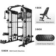 thumbnail image 2 of GOIMU SM4 Smith Machine Power Cage, 2500 lbs Multi‑Function Home Gym with Dual Pulley System, Lat Pulldown & Low Row, Anti‑Derailment Pulley, Weight Storage & Full Training Attachments, 2 of 10