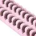 thumbnail image 6 of False Eyelashes Natural Look Clear Band Lashes Cat Eye Faux Mink Eyelashes 3D Volume Fake Lashes Wispy Strip Lashes Pack, 6 of 13