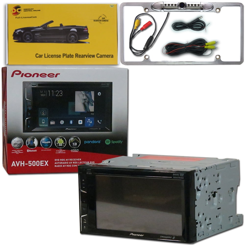 onthouden parachute Paleis Pioneer AVH-500EX Double DIN 2DIN 6.2 Touchscreen Car stereo MP3 CD DVD  player AppRadio Bluetooth USB with DiscountCentralOnline FL09CH Full  License plate Night vision Waterproof back-up camera - Walmart.com
