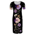 thumbnail image 4 of yoeyez Robe de Maternité Grande Taille pour Femmes à Manches Courtes, Col Rond, Imprimé Floral, Robe Soleil, Robe d'Allaitement de Maternité, Vêtements de Grossesse Grande Taille en Liquidation Multicolore, m, 4 of 6